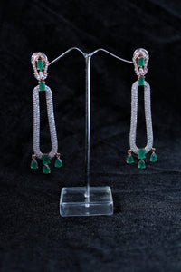 Gemzlane emerald stone fashion  danglers earrings for women and girls - Earrings