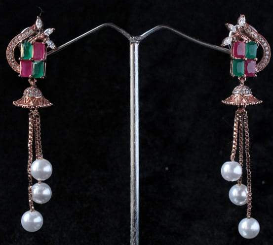 Gemzlane coloured stone fashion earrings for women and girls - Earrings