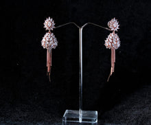 Load image into Gallery viewer, Gemzlane rose gold stone danglers fashion earrings for women and girls - Earrings