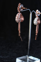 Load image into Gallery viewer, Gemzlane rose gold stone danglers fashion earrings for women and girls - Earrings