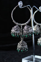 Load image into Gallery viewer, Gemzlane oxidized triple jhumki fashion earrings for women and girls - Earrings