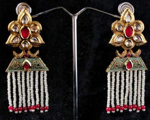 Load image into Gallery viewer, Gemzlane meenakari long fashion earrings for women and girls - Earrings