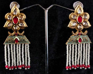 Gemzlane meenakari long fashion earrings for women and girls - Earrings