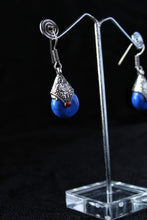 Load image into Gallery viewer, Gemzlane oxidized blue stone embellished earrings for women and girls - Earrings