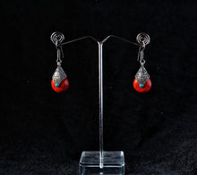 Load image into Gallery viewer, Gemzlane oxidized red stone embellished earrings for women and girls - Earrings