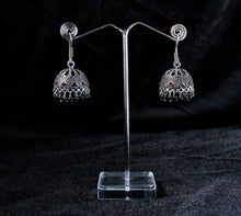 Load image into Gallery viewer, Gemzlane oxidized black jhumki  earrings for women and girls - Earrings