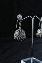Load image into Gallery viewer, Gemzlane oxidized black jhumki  earrings for women and girls - Earrings