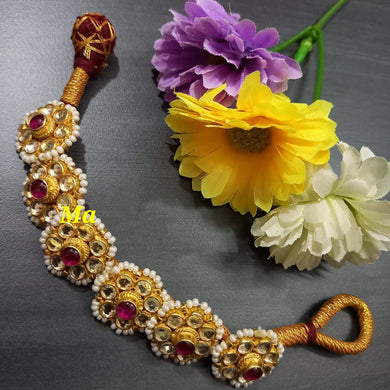 Jadau Kundan Pacheli  openable bracelet