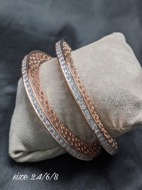 Gemzlane Mesmerizing  CZ Rosegold Bangles - Gemzlane