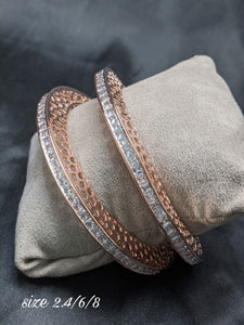 Gemzlane Mesmerizing  CZ Rosegold Bangles - Gemzlane