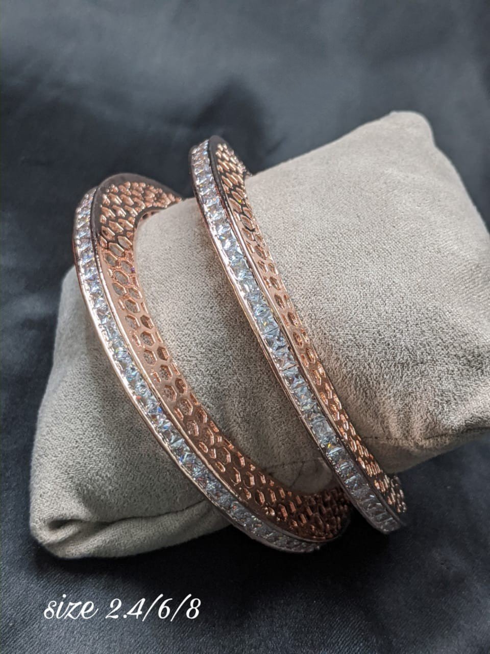 Gemzlane Mesmerizing  CZ Rosegold Bangles - Gemzlane