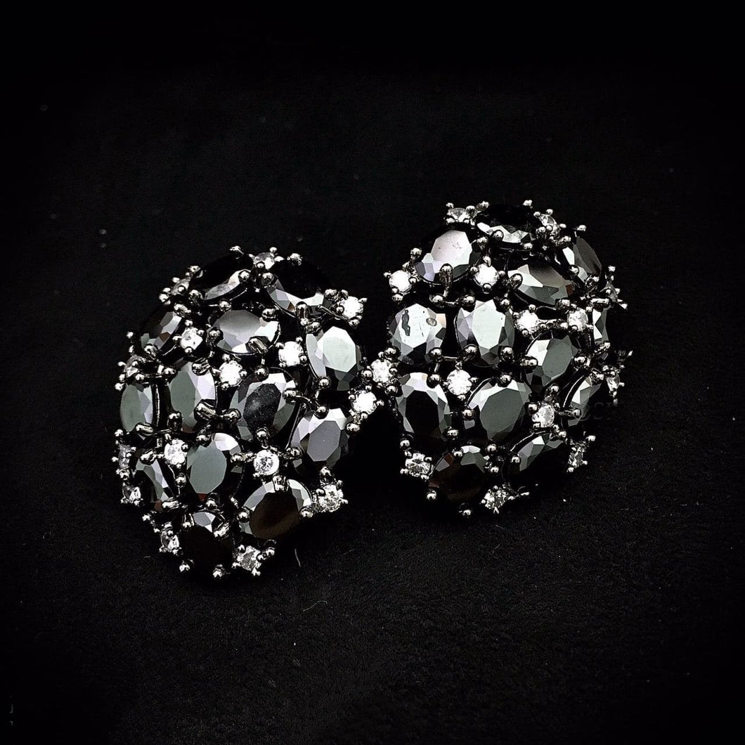 Arana black stones diamonds Studs Earrings