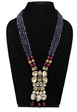 Gorgeous Baroque Pearl Studded Pendant Necklace - Gemzlane