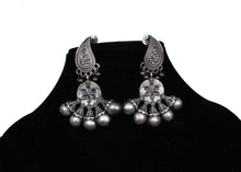 Load image into Gallery viewer, Tribal oxidized silver tone Earrings - Gemzlane