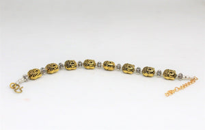 Buddha oxidized dual tone Bracelet for women and girls - Gemzlane