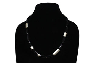 Elegant 92.5 Sterling Silver Black Onyx Gemstone necklace - Gemzlane